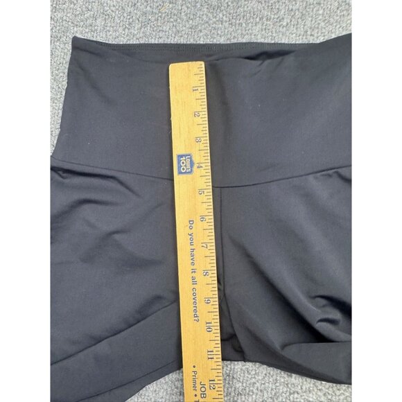 Onzie Flow Crop Leggings Women's S/M Black Pink Metallic Leaf Yoga Made In USA - Picture 7 of 10